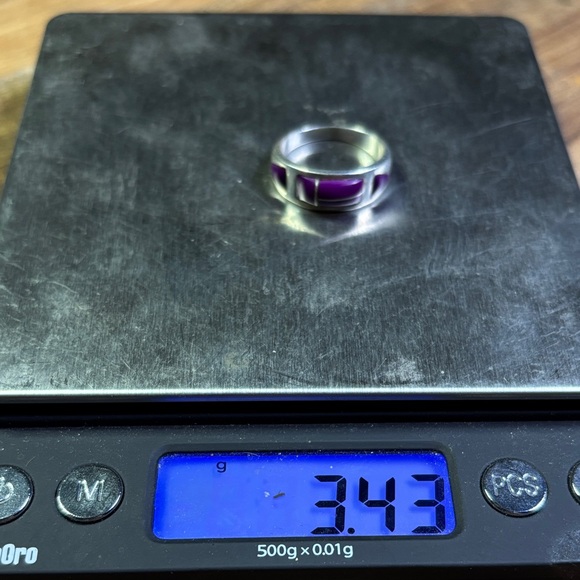 Navajo Selina Jake Mojave Purple stone & Sterling Ring - Picture 5 of 5